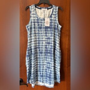 New Blue & White Tie-Dye Women’s XS Tank Dress